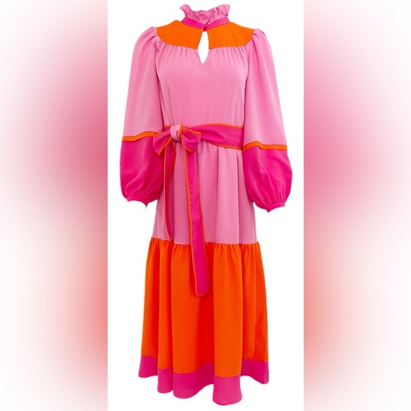 Crosby by Mollie Burch Delphine Dress Berry Colorblock - Picture 4 of 4